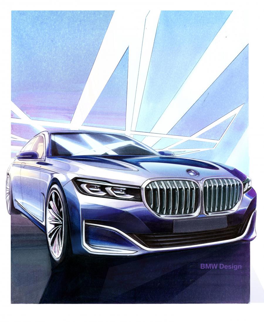 Эскиз BMW 750Li xDrive (G12) 2019 года  (WW) (фото 85 из 164)
